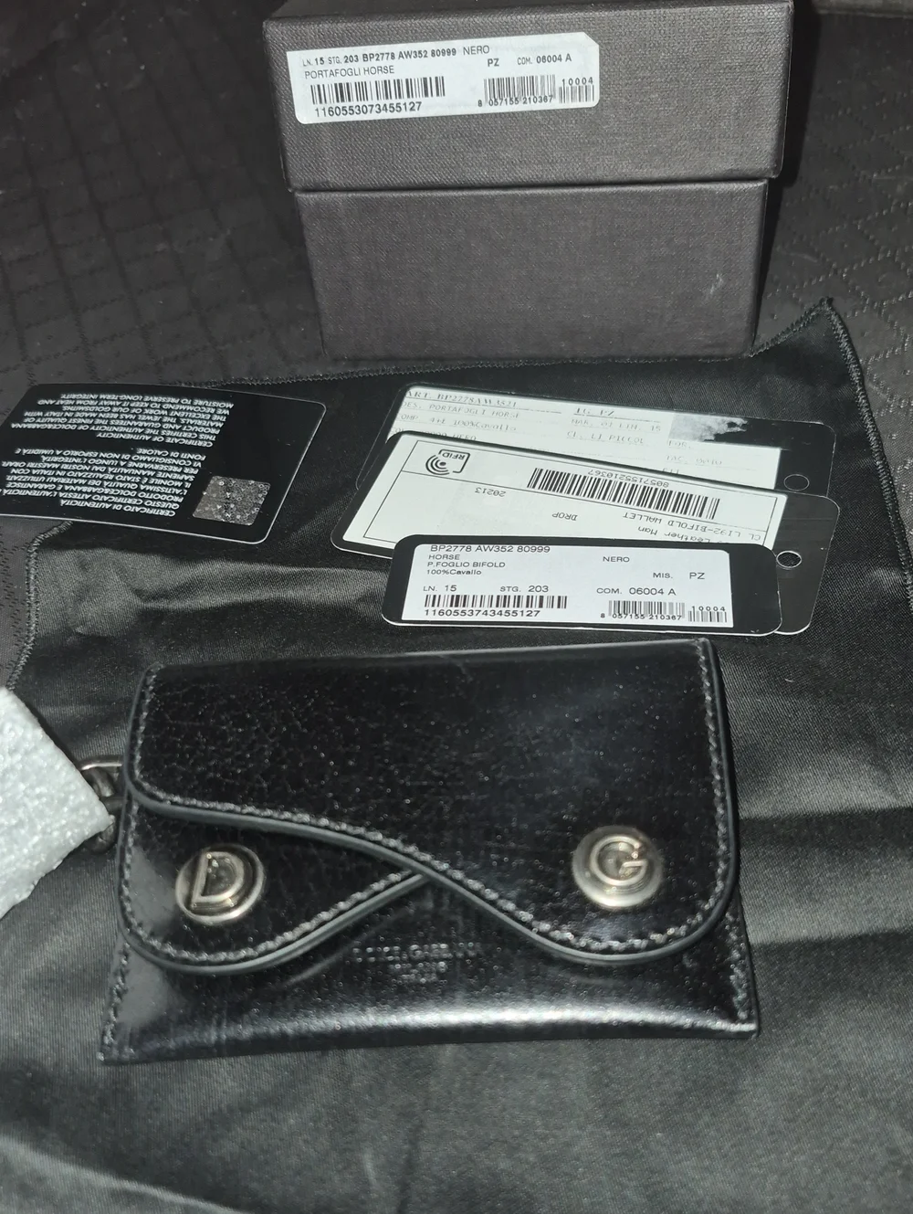 Dolce & Gabbana Black Leather Card Holder Wallet Brand New...all Tags Included